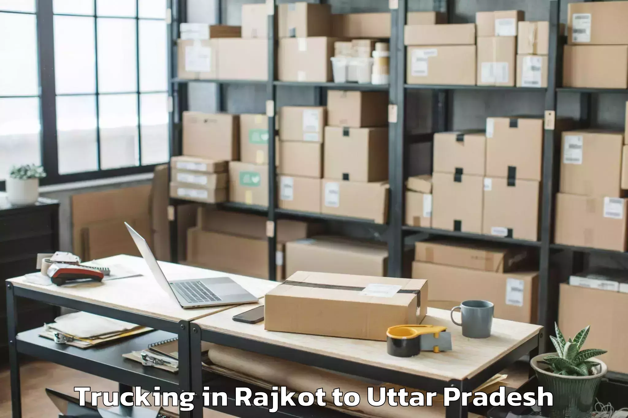 Book Rajkot to Bilgram Trucking Online